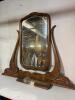 Antique Oak Dresser Mirror, 38.5" Wide, Ornate Victorian Revival, Tilting Tabletop Stand