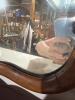 Antique Oak Dresser Mirror, 38.5" Wide, Ornate Victorian Revival, Tilting Tabletop Stand - 5