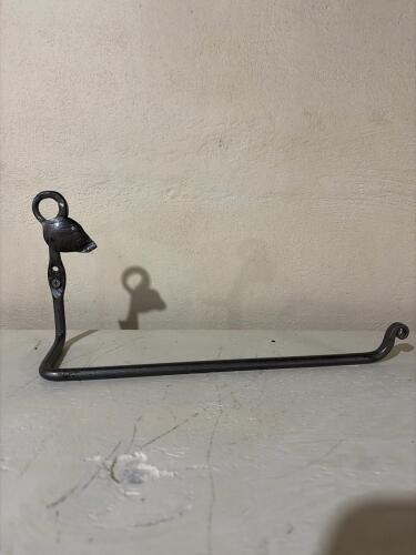 Hand-Forged Wrought Iron Towel Bar with Decorative Animal Head, 12" Length