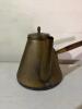 Vintage French Brass Coffee Pot, Wood Handle, 5.3" Tall, 6.5" Base, Made in France - 2