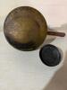 Vintage French Brass Coffee Pot, Wood Handle, 5.3" Tall, 6.5" Base, Made in France - 5
