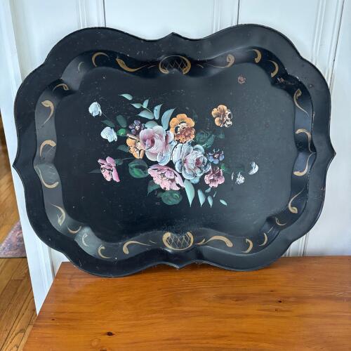 Vintage Hand-Painted Toleware Tray