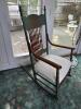 Solid Wood Rocking Chair with Cream Upholstered Seat - 2