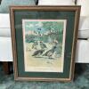 18" x 21" 1944 Lynn Bogue Hunt Quail Framed Lithograph