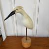 Hand-Carved Wooden Egret or Heron Sculpture