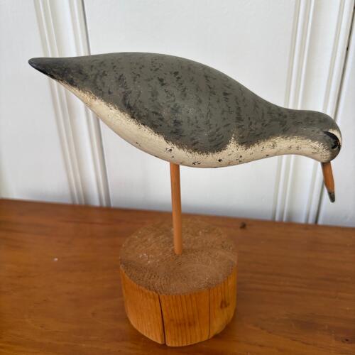 Carved Wooden Spotted Sandpiper Decoy by Sandy Burn