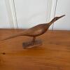 Hand-Carved Wooden Shorebird Sculpture