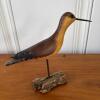 Hand-Carved Wooden Yellowlegs Shorebird Decoy on Driftwood Base - 2