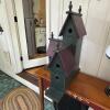 Hand-Crafted, Hand-Painted 3-Chamber Wooden Birdhouse - 5