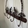 Wrought Iron Wall Hook Rack Bird Motif &ndash; 6 Hooks - 5