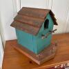 Pair of Handcrafted Wooden Birdhouses One Signed By Artist - 7