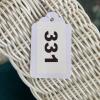 White Faux Wicker Armchair with Teal Cushion - 9