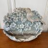 Resin Wall-Mounted Ceramic Planter with Bird and Floral Motif