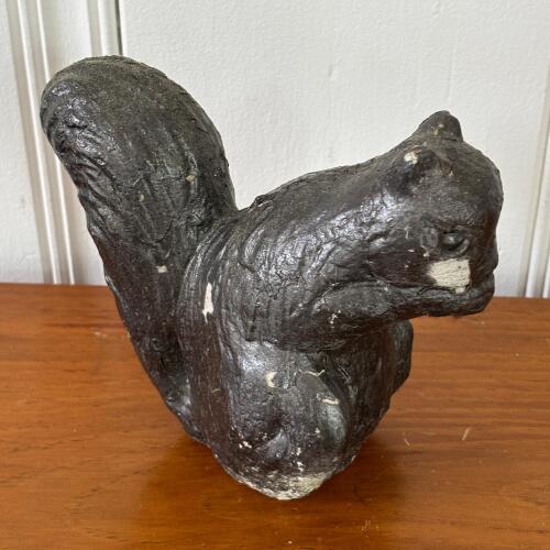 Vintage Concrete Squirrel Garden Statue