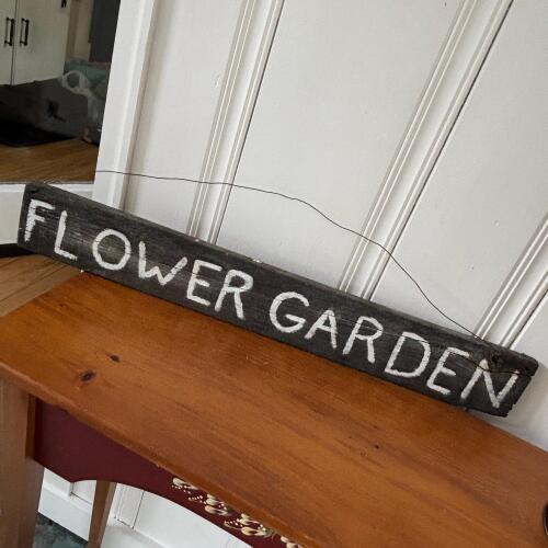Hand-Painted Rustic "Flower Garden" Wooden Sign