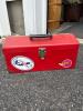 Red Steel Hand-Carry Toolbox with Assorted Tools
