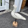 Decorative Wooden Shorebird Decoy on Bark Wood Base - 4