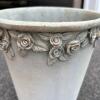 Decorative Concrete Planter Pot with Rose Relief Band - 4