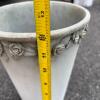 Decorative Concrete Planter Pot with Rose Relief Band - 6