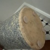 Spongeware Stoneware Canister with Wooden Lid - 4