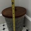 Spongeware Stoneware Canister with Wooden Lid - 5