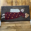 Hooked Rug with Angel Motif 16"x29.5"