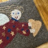 Hooked Rug with Angel Motif 16"x29.5" - 2
