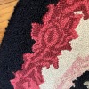 Oval Hooked Rug with Rose Pattern 59"x36" - 3