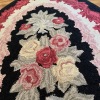Oval Hooked Rug with Rose Pattern 59"x36" - 4