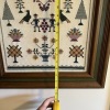 Framed Cross Stitch Sampler with Alphabet and Motifs - 4