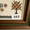 Framed Cross Stitch Sampler with Alphabet and Motifs - 6