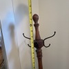 Wood and Metal Standing Coat Rack with Rotating Hooks - 5