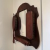 Antique Wall-Mounted Vanity Brush Set with Mirror - 2