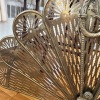 Brass Peacock Style Fireplace Fan Screen - 6