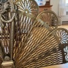 Brass Peacock Style Fireplace Fan Screen - 7