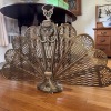 Brass Peacock Style Fireplace Fan Screen - 10