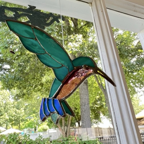 Stained Glass Hummingbird Suncatcher