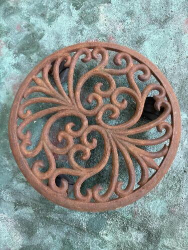 Ornate Cast Iron Plant Stand Dolly