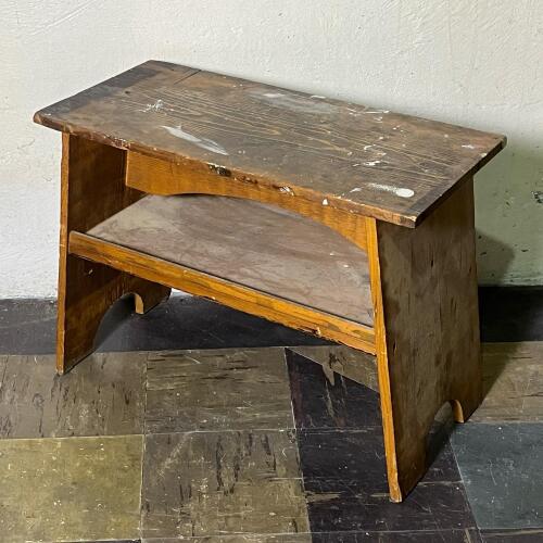 Vintage Handmade Rustic Wooden Step Stool