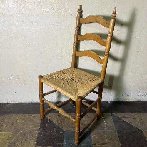 Vintage Ladder-Back Wooden Chair