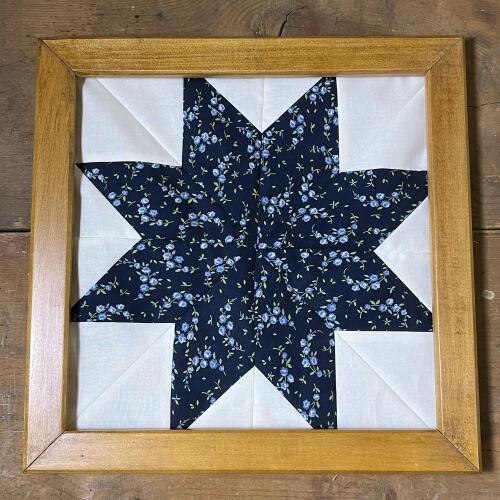Framed Star Quilt Block Wall Art