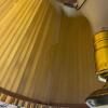 Black Metal Floor Lamp w/ Tan Pleated Shade - 4