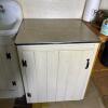 Wood Storage Cabinet with Laminate Top & Wooden Table with Shelf - 2