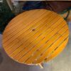 Folding Round Wood Patio Table - 2