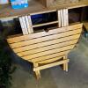 Folding Round Wood Patio Table - 6
