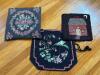 Set of 3 Handmade Needlepoint and Hooked Wool Chair Cushions