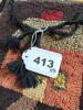 Set of 3 Handmade Needlepoint and Hooked Wool Chair Cushions - 5