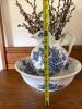 ERIE England Blue Floral Transferware Wash Basin & Pitcher Set - 3