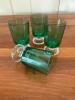 Set of 4 Green Stemmed Cordial/Shot Glasses