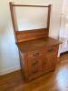Antique Oak Washstand Dresser with Towel Rack